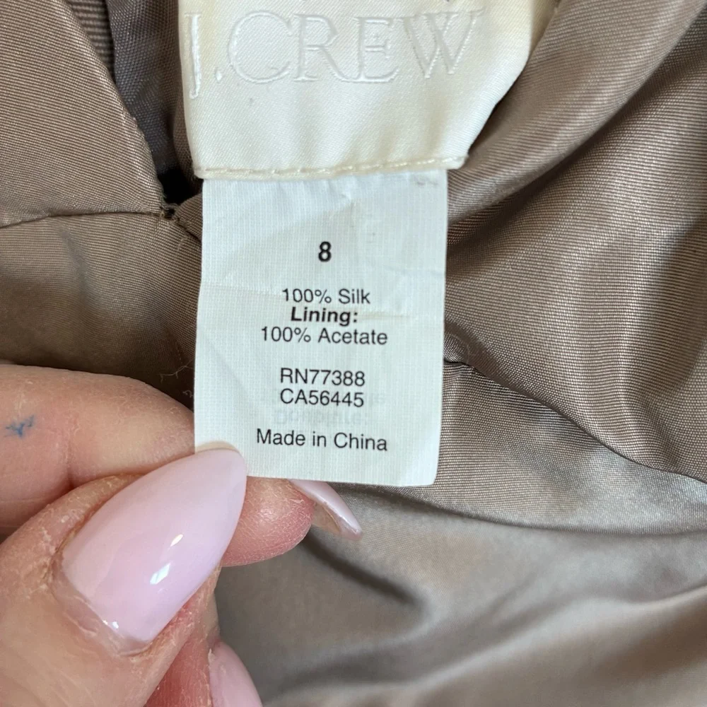 J. Crew - Silk Taffetta Taupe Cocktail Dress - 6